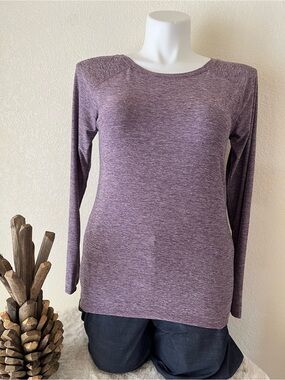 Long Sleeve Heathered Purple Women's Top